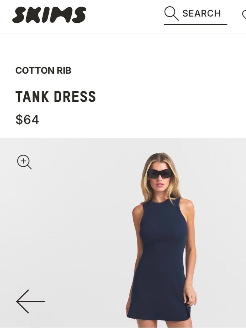 SKIMS Navy Sleeveless Ribbed Dress - Picture 6 of 6